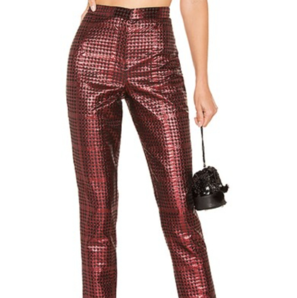 NBD x Naven Zara Pants in Lurex Red